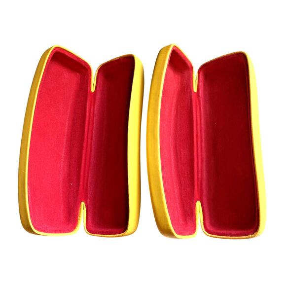 2 RAY BAN Yellow Hard Clamshell Sunglasses Eyeglasses Cases Only Empty Storage - Picture 7 of 8